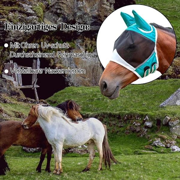 Hesteflue maske - UV(M) beskyttelseMyggemaske - Til heste - Wit