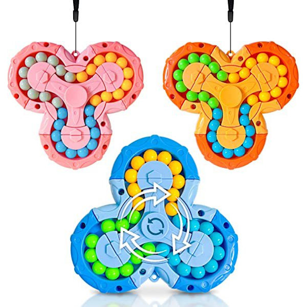 3PC 3D-pussel magisk kubformad leksak, roterande fingerspeedkubformad leksak för vuxna, praktisk spinner fidgetleksak, jul, födelsedag, nyårsgåva för barn A