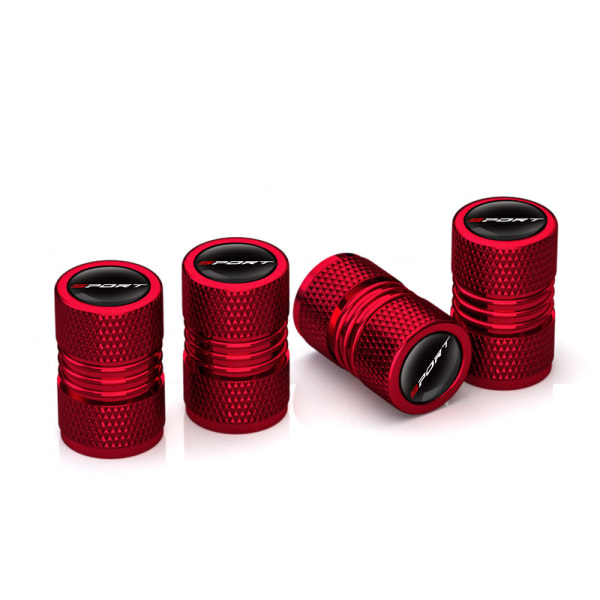 Alumiiniseoksesta valmistettu cap merkinnällä, vuotamaton pyöreä, autoon räätälöity koristeellinen cap kolmessa värissä (4 kpl pakkaus) (punainen)