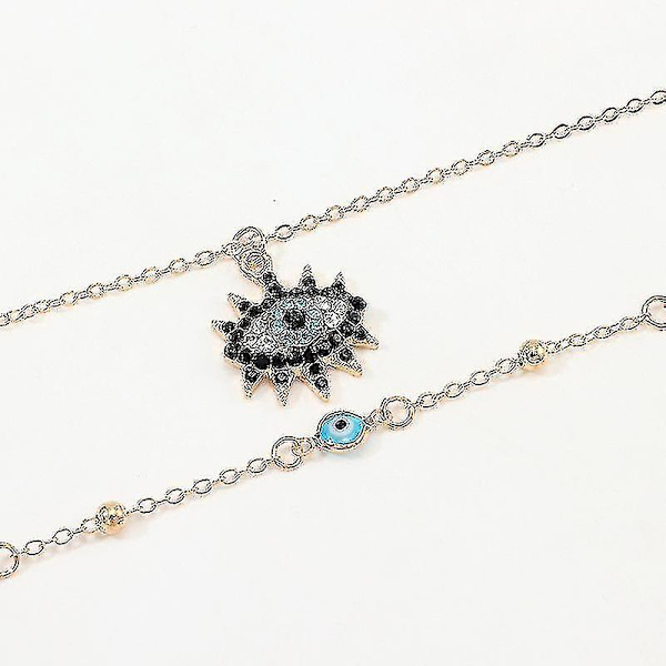 Vintage-muoti Paha silmä Kaulakoru Ripustin Soliskuoppa Ketju Statement Pitkä Kaulakoru Naiset Tarvike Collares