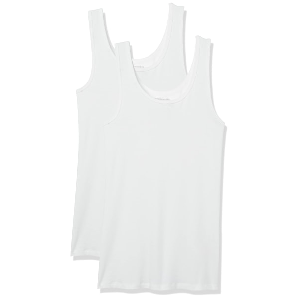 Kvinners Slim-Fit Tank, 2-pakning (hvit, one size)