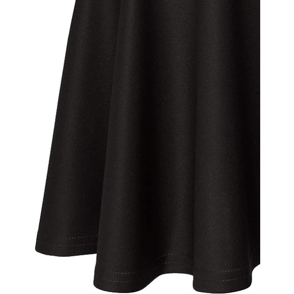 Burgunder, Polyester Plissert Skater L-Skjørt Retro Basic Mini/Midi/Gjennombrutt Skjørt