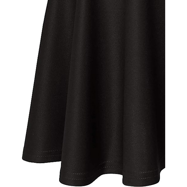 Sort, XL Retro Polyester Plisseret Skater Skørt Basic Mini/Midi/Hullet Skørt