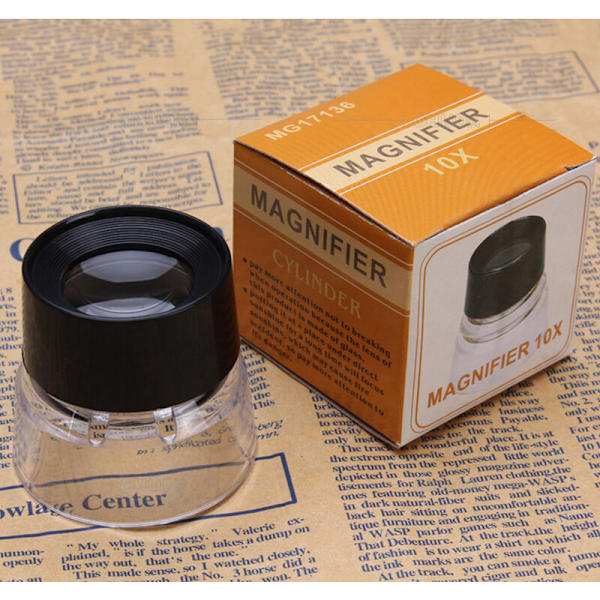 LumiLoupe stand magnifier, 10x forstørrelse, med øjeblikkelig fastgørelsesretikel (LL-20)