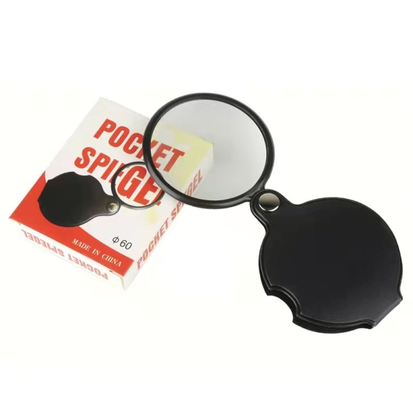 2PCS Promotion, AGILITY Mini foldable Leather Magnifier Magnifier Portable 5X Mini hd optical glass lens magnifier for old man pocket reading tools