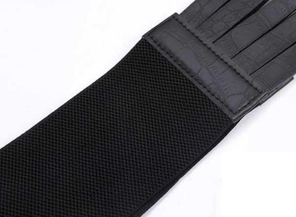 Retro ihålig bred bälte elastiskt klänningsdekorativt bälte midjeåtstramande bh