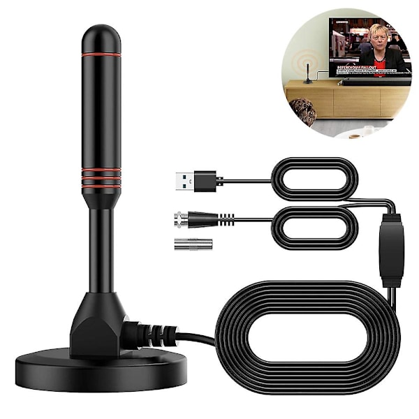 Inomhus/utomhus förstärkt TV-antenn med extern förstärkare
