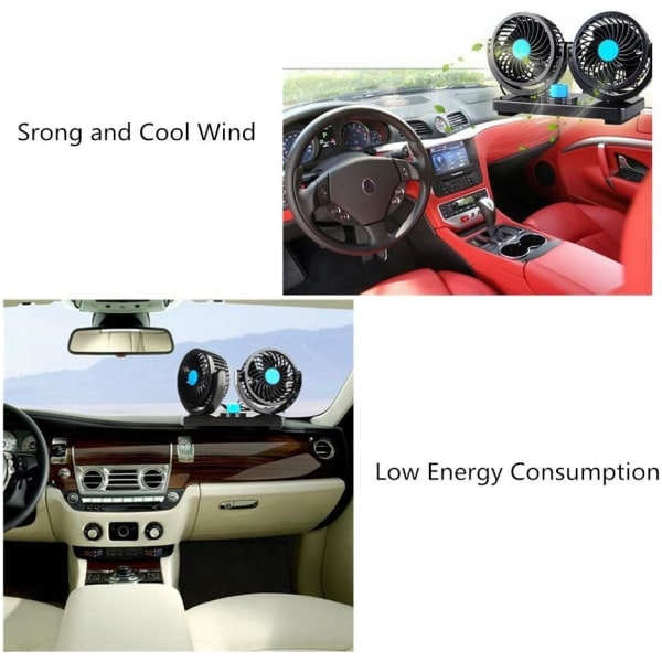Auton tuuletin, automaattinen jäähdytystuuletin, 2 tuuletinnopeutta ja 360 asteen kierto