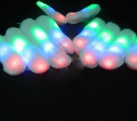 LED Rave Handsker Lys Finger Glitter Handsker Unisex Par