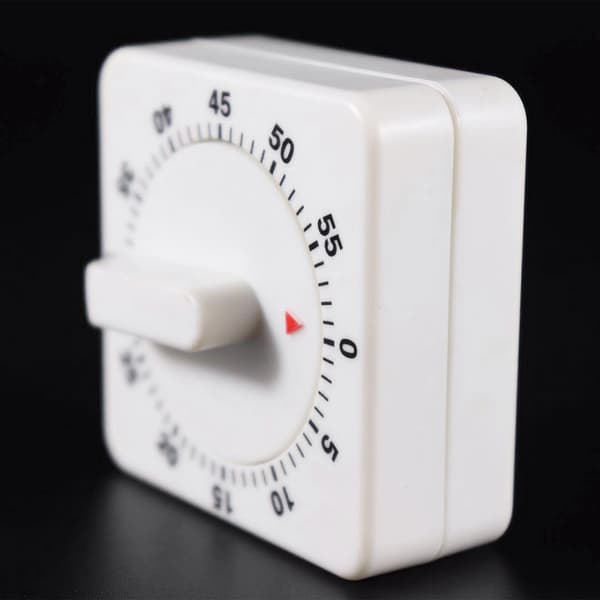Hvit timer (35*21*30CM) Analog kjøkken, eggklokke, justerbar opptil 60 minutter, mekanisk, ingen batterier