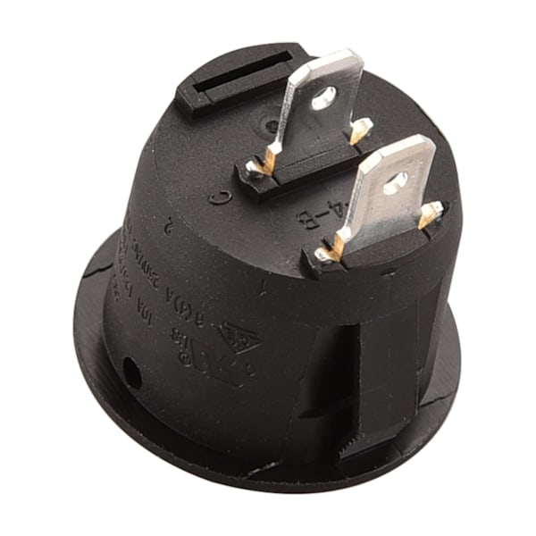 Svart - Set med 5 runda vippströmbrytare - 2 SPST-terminaler, 6 A, 250 VAC, UL, VDE