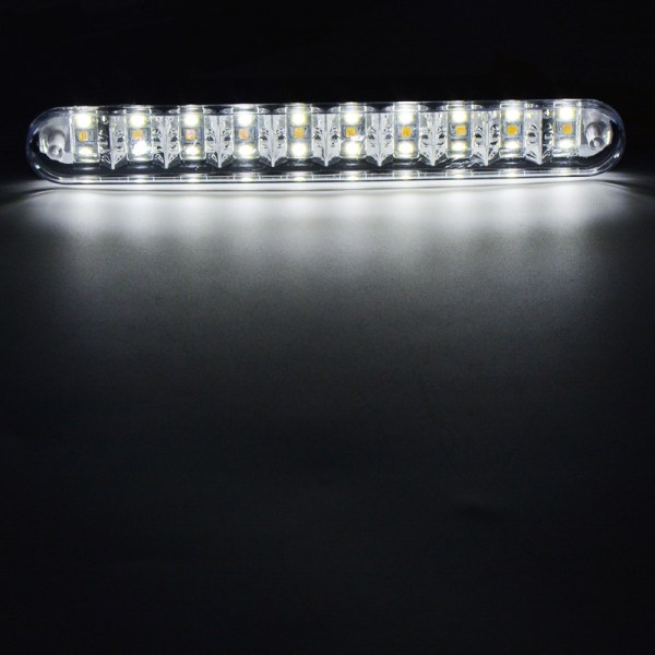 2 stk. x 30 LED SMD kørelys/automatisk blinklys/dagskørelys DRL TFL med blinklysfunktion i gul farve