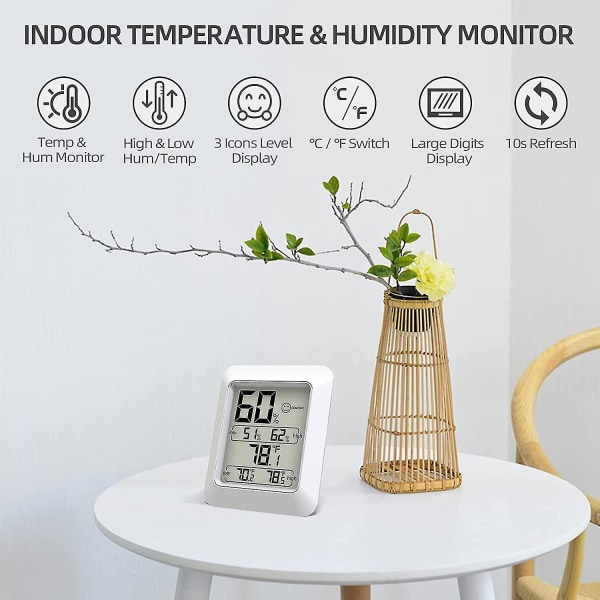 indendørs termometer fugttæller display