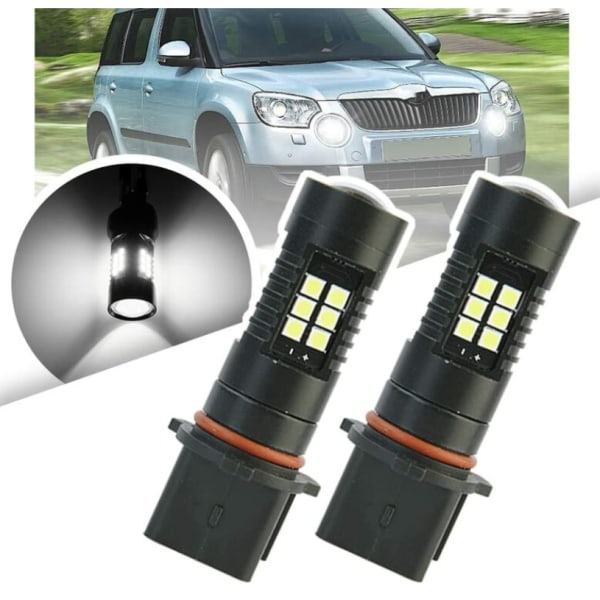 Drl 2 kpl päiväajovalot Sko/Da Yeti Pre-Lci 2010 2011 2012 2013 P13W 12277 Sh23W Xenon White Canbus Led -päiväajovalot