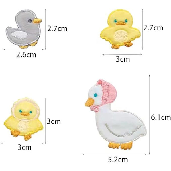 12 søde ande broderi mærkat tøj broderi badge DIY tøj jakke jeans rygsæk hat sko T-shirt