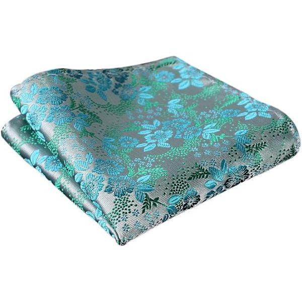 Herr Extra Lång Blommig Paisley Slips och Näsduk Set