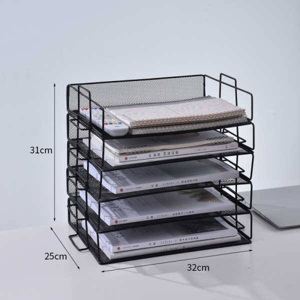 2 stk. brevbakker/stabelbare metalnetbakker til skrivebord/multifunktionel arrangør/filholder til kontor,