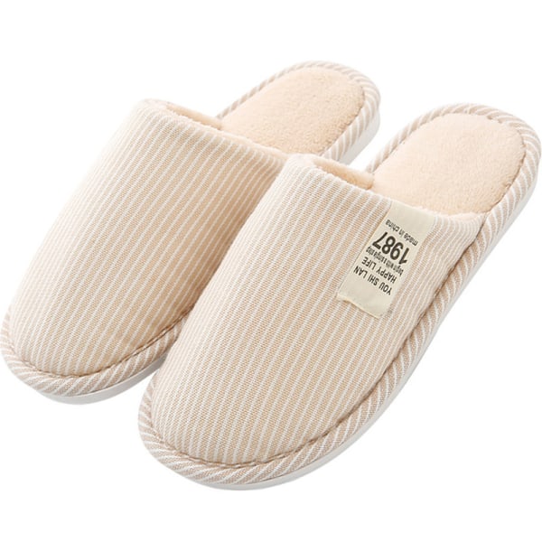 Plush cotton slippers for men and women, home confinement home, indoor sliding cloth slippers