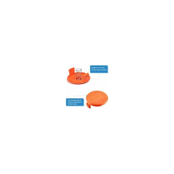 Set med 6 spolar A6485 A6481 för Black Decker gräsklippare, nylontråd 6 x 9 m, tråd 1,65 mm + 1 kork + 1 fjäder