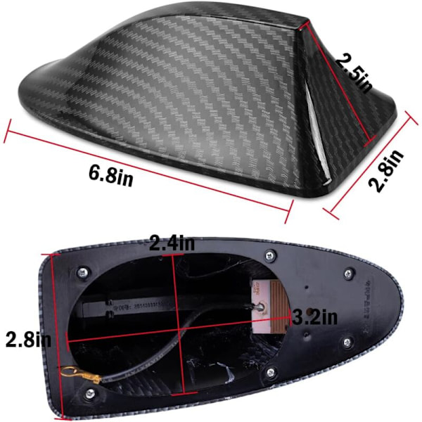 Heart Horse Universal Karbonfiber Karbon Fibrium Hai Hai Tak Radio Radio FM/AM Dekor Antenne Signal Perfekt Del For Bil SUV Lastebil Varebil med A