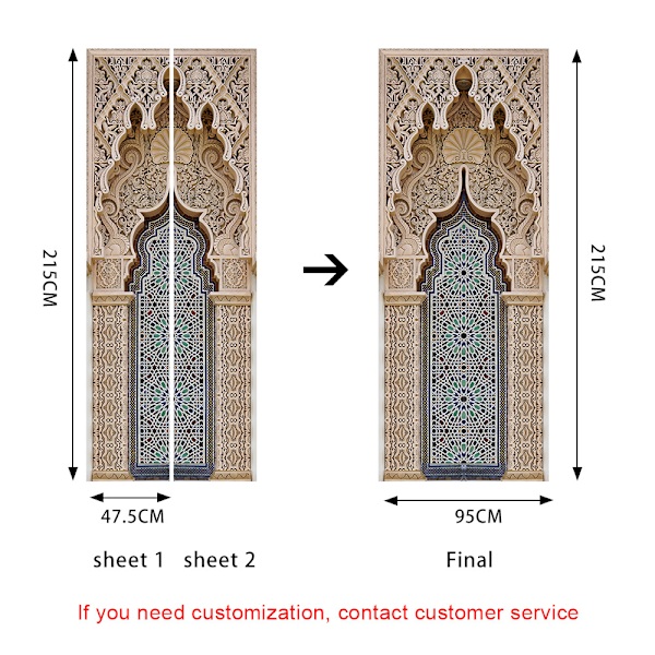 Simuloitu musliinityylinen 95x215cm 3D-oven tarra Viinikellari Valokuvaseinä Trompe l'oeil Seinätarrat PVC Vedenpitävä Taustakuva Makuuhuoneeseen Kylpyhuoneeseen K