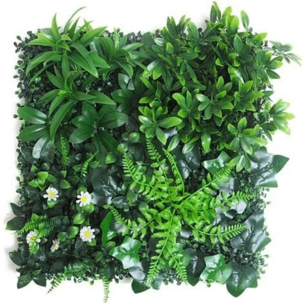 Konstgjord växtvägg Verdissement Verdissement balkong trädgårdsstaket, tropiska blad, 50 x 50 cm