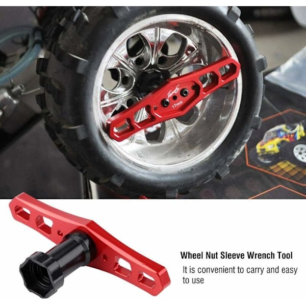 Sweave-avain 17 mm:n metallisella pyöränmutterilla RC-autoon