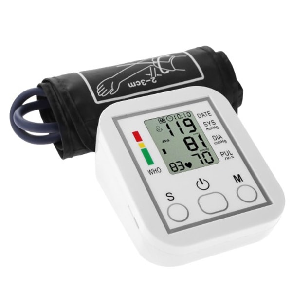 Elektronisk Digital LCD Overarm Blodtryksmåler Monitor Armbånd Hjerteslagsmåler Maskine Home Health Care Tool
