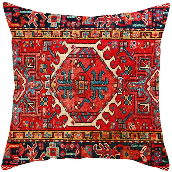 (Eksotisk) Putetrekk 45 cm x 45 cm Sett med 4 putetrekk dekorativ stil bohemsk putetrekk eksotiske carrés i lin 18x18 tommer for sofa, seng