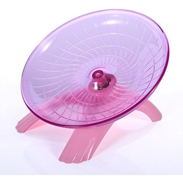 Plastik løbehjul til små dyr 18 x 18 x 11 cm（rosa） – Lydsvagt skridsikkert løbehjul til hamstere, pindsvin, små a