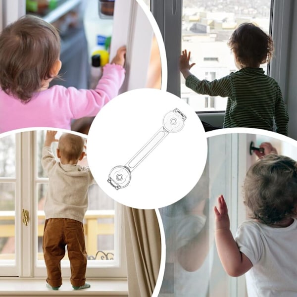 Sikre skufflåser - Transparent selvklebende sikkerhetslås uten boring for flere bruksområder for dør