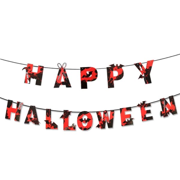 Halloween dekoration pull-up flag, hjemsøgt hus, horror vedhæng, indkøbscenter bar scene layout, flag, spøgelse græskar pull-up blomst (3 stk.)