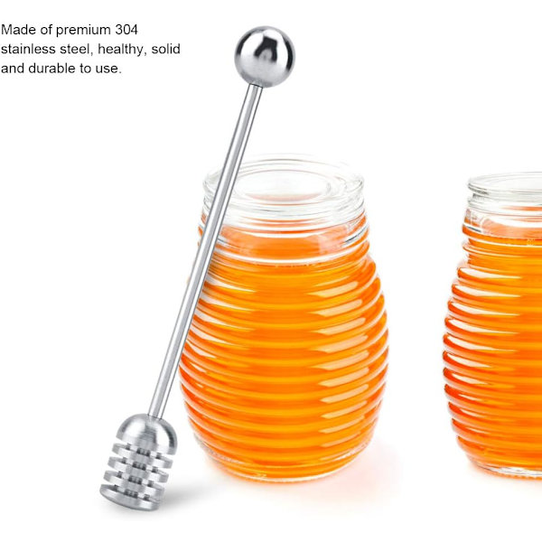 Rustfrit honning- og sirupsske i rustfrit stål med langt håndtag til honning og sirup