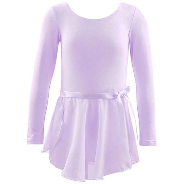 120cm vaaleanpunainen tyttöjen balettitrikoomekko Kaksiosainen setti Trikoo Bodysuit + Hame Voimistelu Baletti Baletti Tanssi Tyttö Pitkähihainen
