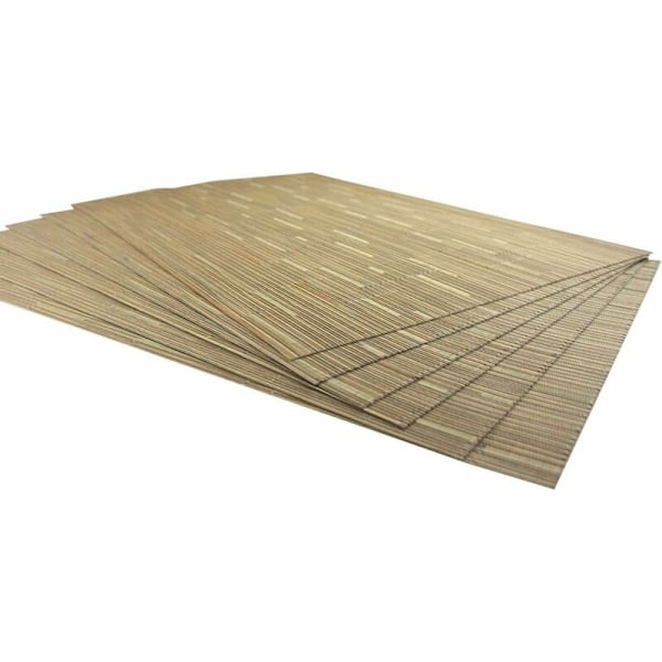 Set med 6 khaki bambu bordsunderlägg för matbord, 30x45 cm