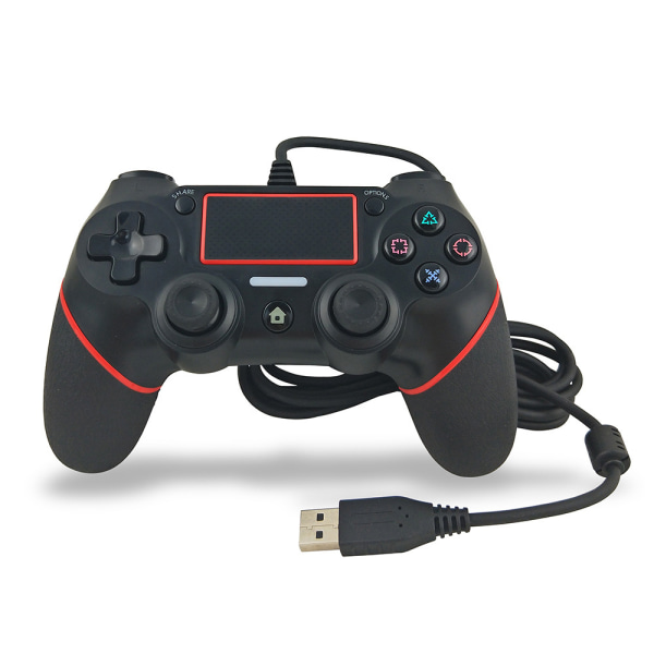 Red-Wired Gamepad for PS-4, Wired Game Controller for Play-Stati