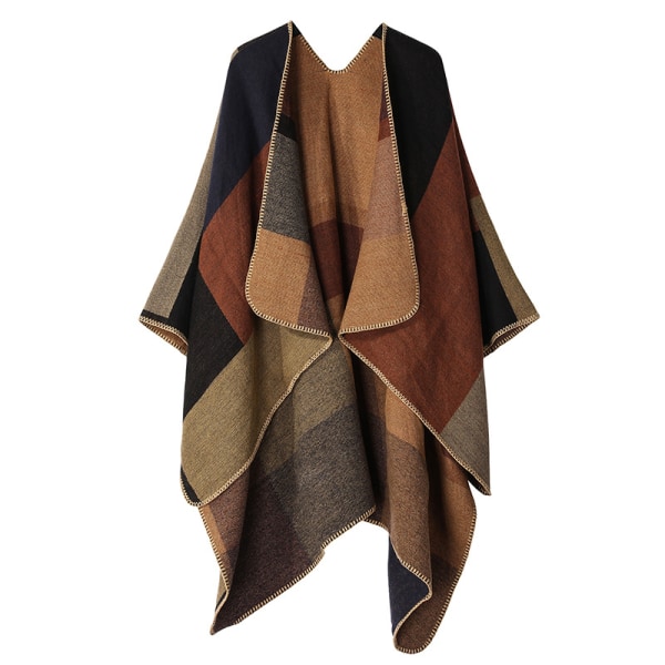 Kvinners teppe sjal omslag vinter åpen kappe kappe oversized cardigan genser