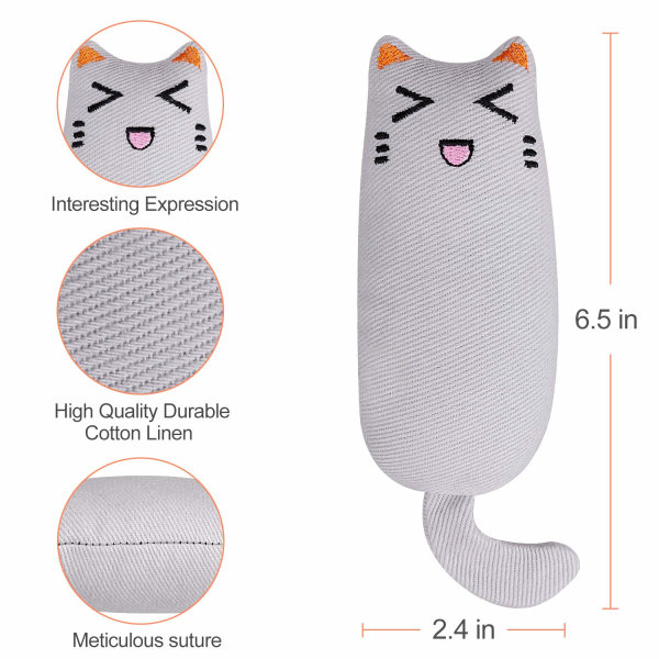 3-paknings interaktiv kattetennrengjøring plysjleker for innekatter Kattunge- Kreativ skrape Tyggetenner Sliping av kattemyntepute