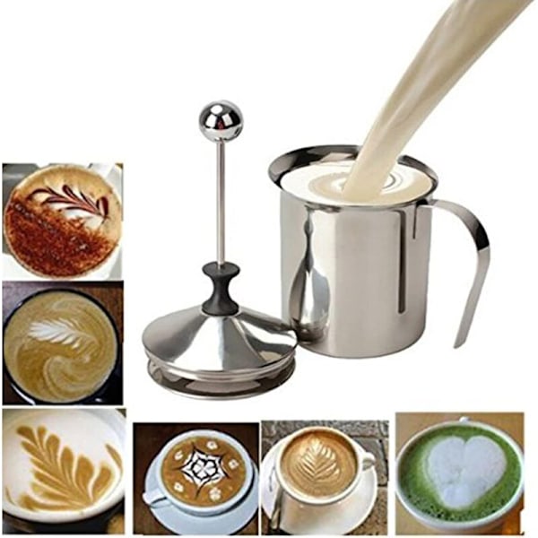 400ml Vaahtolaite/Cappuccino maidon vaahto kaksoispumppu vaahto