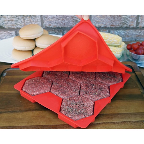 8-in-1 Burgeriprässi ja pakastusastia - Valmistaa 8 neljännespaunan burgeria, konepesun kestävä ja helppo puhdistaa
