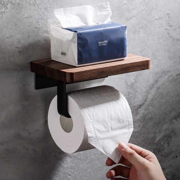 Toilet Paper Holder with Phone Holder Punch-Free Toilet Roll Holder