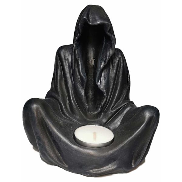 Lysestake Grim Reaper gotisk dekorasjon skulptur kunstverk harpiksdekorasjon