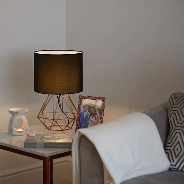 Bordlampe moderne polyhedral LED bordlampe stue soverom skrivebord nattbord lampe bryter linjelampe gulvlampe