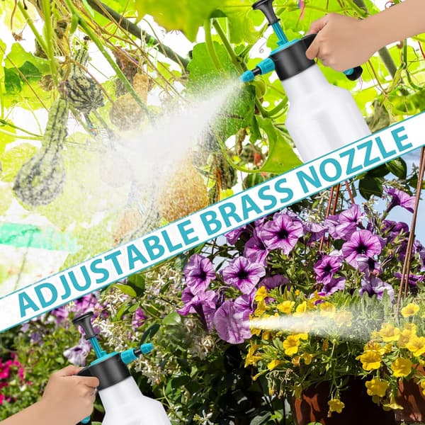 Hand Garden Sprayer Manuell Gräsmatta Tryckpump Sprayer Säkerhetsventil Justerbart Munstycke 0,5 Gallon
