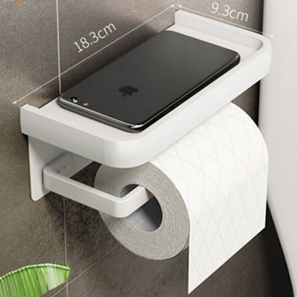 Toiletpapir med hyldepapir toiletpapir tapet Wc rulle WC uden boring klæbende aluminiumsplads til køkken badeværelse-hvid