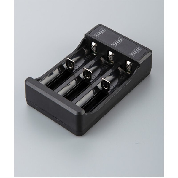 1 stk. oplader 18650 med type C-kabel, intelligent lithiumbatterioplader 4,2V til batterier 14500 26650 18650, 3 placeringer
