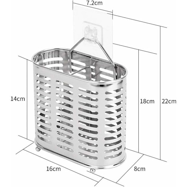 Barriärhållare i rostfritt stål Dishwall för disk, torkning av bestick, multifunktionell organizer, väggmonterad, köksredskap (oval form)