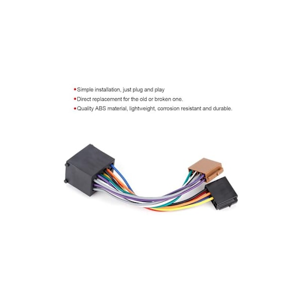 Radioadapter ledningsnet, bilradio bundle bilradioadapter stereoledningsnet kabel ISO stik kompatibel med E36 E46 E39