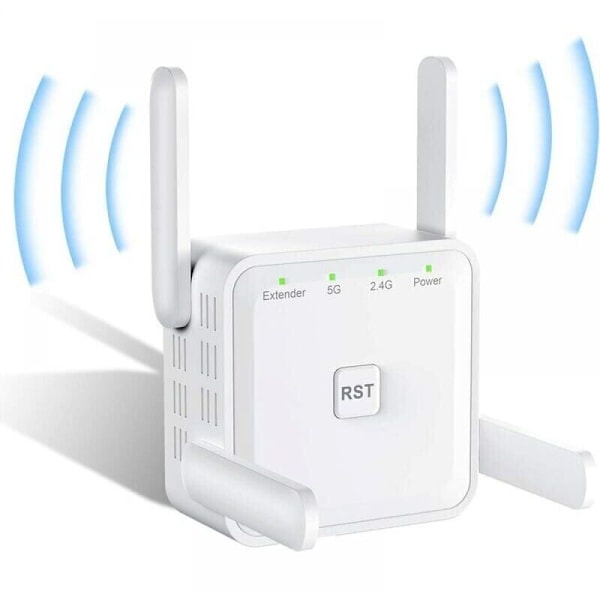 Kraftfull WIFI-repeater 1200MBPS Extender Dubbel 5 GHz och 2,4 GHz dubbelband, kompatibel med AP/Router/Bridge