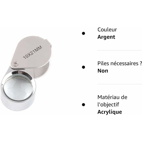 1 st 10x 21 mm Urmakare/förstoringsglas för juvelerare